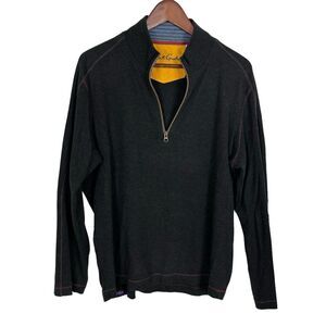 Robert Graham Gray 1/4 Zip Pullover Sweater Classic Fit Men's Medium
